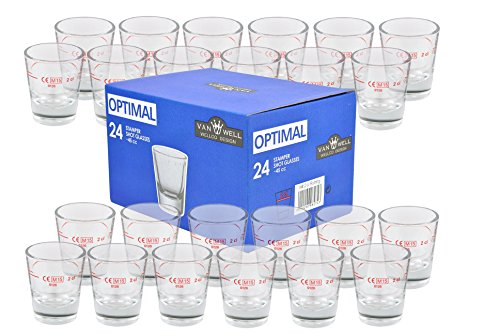 Van Well 24er Set Schnapsgläser Stamper Optimal mit Eichstrich 2cl Rotring Spirituosenglas Stamper von Van Well