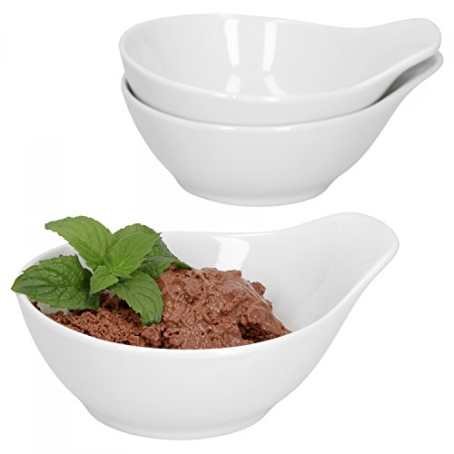 Van Well Set of 3 Dessert Bowls Buffet | Amuse Bouche | Serving Bowls for Ice Cream, Snacks & Dessert | Elegant Porcelain | White | Gastro von Van Well