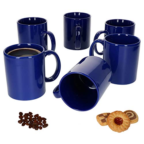 Van Well 6x Kaffeetassen in Blau I Zylindrisch I Moderner Stil I Ø 8,3 cm I 375 ml I Tee-Pott I Einfarbige Kaffeebecher von Van Well