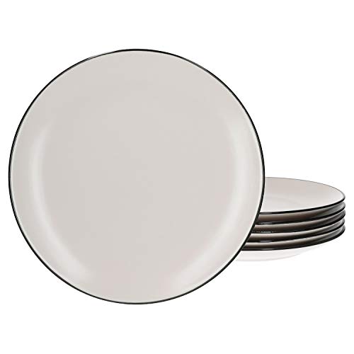 Van Well 6 x Campo Cream Dinner Plates, Elegant Ceramic Crockery for 6 People, Modern Design, Set of 6, Dinner Plates, Dinner Plate, Serving Plate, Table Accessories, Flat Plates, 6 Colours von Van Well