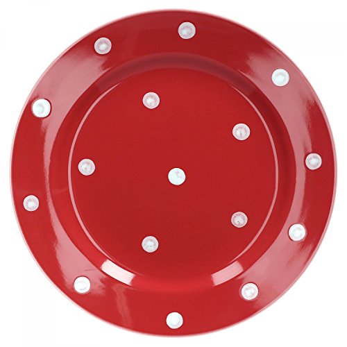 Van Well Emily Kuchenteller rot-weiß gepunktet, rund Ø 200 mm, Steingut Teller rund, Dessertteller von Van Well