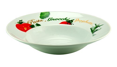 Van Well Milano Pasta Plate 27 cm with Print Design Plate I White Porcelain Plate with Motif I Colourful Soup Plates with Wide Rim I Deep Pasta Plates I Motif Plate for Serving Noodle Dishes Van Well Milano Pasta Plate 27 cm with Print Design Plate I White Porcelain Plate with Motif I Colourful Soup Plates with Wide Rim I Deep Pasta Plates I Motif Plate for Serving Noodle Dishes von Van Well