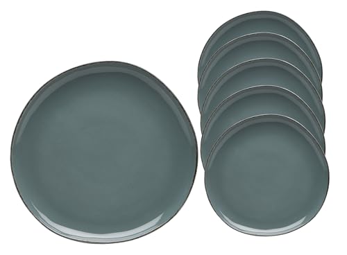 Van Well | URBAN Eßteller flach 27 cm grau 6er Set - Steinzeug modernes Geschirr, funktional & stylish von Van Well