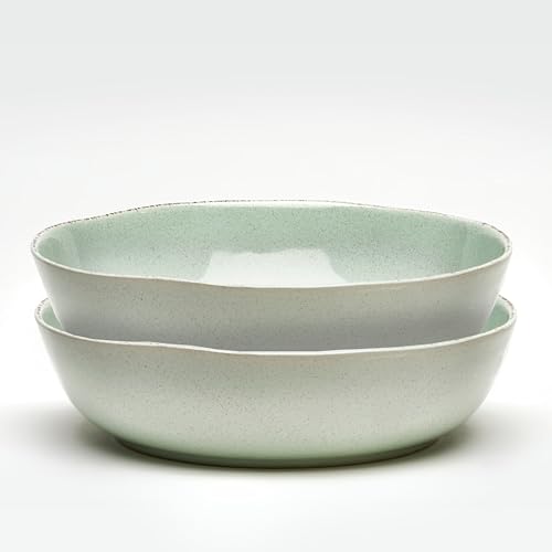 Van Well | URBAN Salatschale 29,5 cm creme 2 er Set - Steinzeug Steinzeug große Schüssel für Obst Gemüse und zum Servieren, große Bowl von Van Well