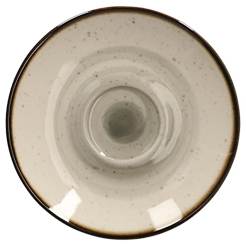 Van Well Untertasse Nova I Ø 15 cm I grau I echtes Unikat I kleiner Unterteller I Servier-Geschirr I Tafel-Zubehör I Gastro I abstrakte Strudel-Dekore von Van Well