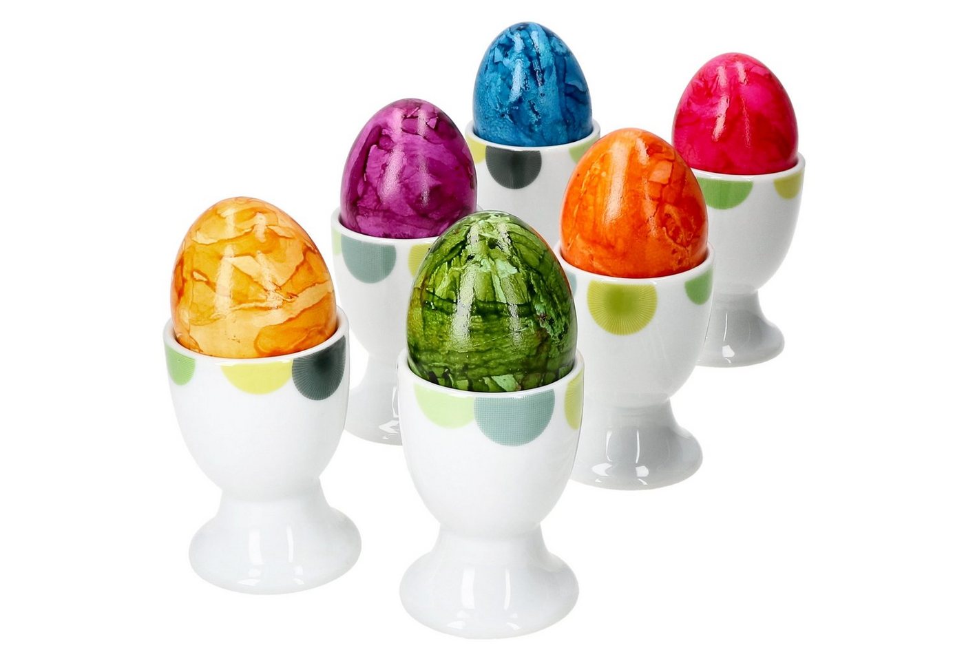 van Well Eierbecher 6x Rondo Eierbecher Kreise Eierhalter Eierständer Porzellan Ostern von van Well