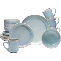 van Well Kombiservice "Geschirr-Set, Service Vigo Azur", (Set, 16 tlg.), runde Form, blau, spülmaschinen- und mikrowellengeeignet von Van Well