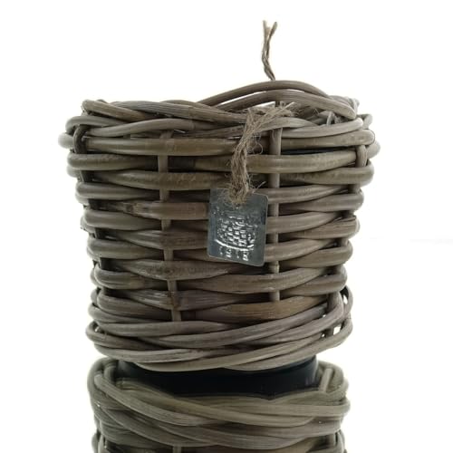 Van der Leeden DRYPOT® Rattan Pflanzgefäß Grau ca. Ø 17 cm - Sylter Körbe von Van der Leeden