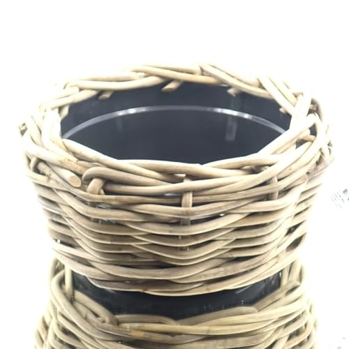 Van der Leeden DRYPOT® Rattan Pflanzschale Grau Ø 40 cm - Sylter Körbe von Van der Leeden