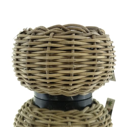 Van der Leeden DRYPOT® Rattan Tina Pflanzkübel Grau Ø 29 cm - Sylter Körbe von Van der Leeden