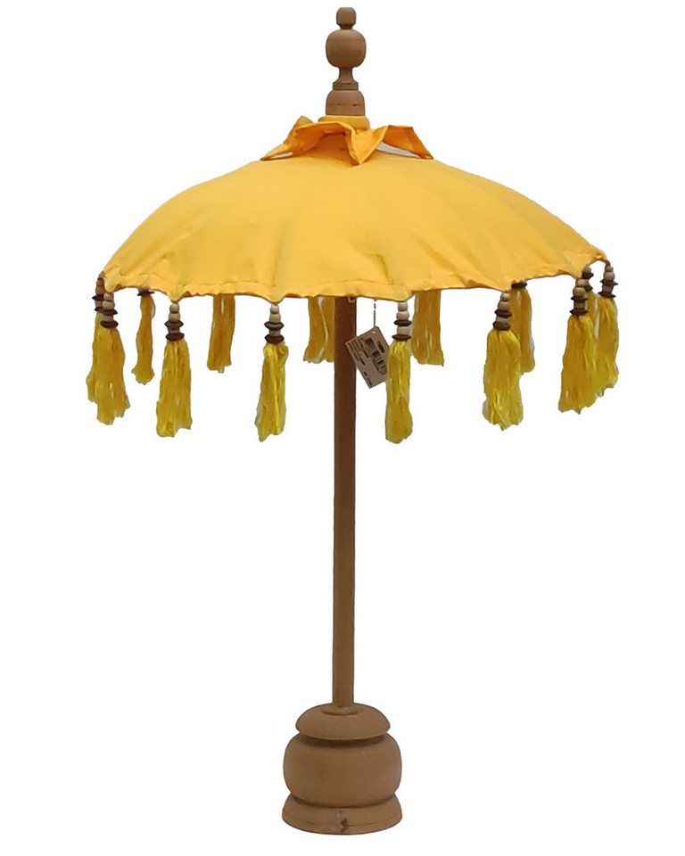 Van der Leeden Dekoobjekt Gelb (1 St), Bali Schirm, 75 cm Hoch, Tischschirm, Handarbeit, Gelb von Van der Leeden