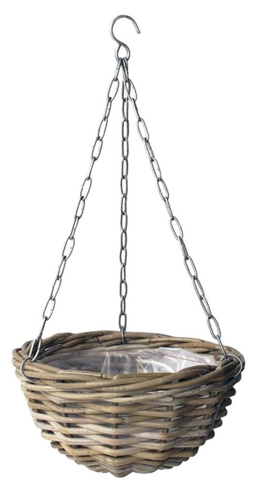 Van der Leeden Pflanzkübel Hängeampel Rattan Grau Ø 40 cm (1 St) von Van der Leeden