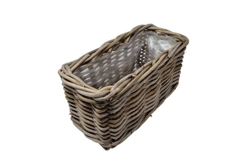 Van der Leeden Pflanzkübel Pflanzkasten Rattan Grau 30x15x15 cm Rechteckig (1 St) von Van der Leeden