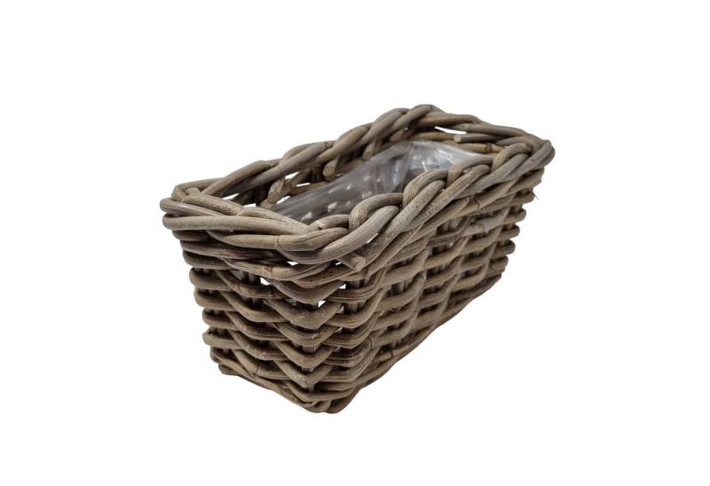 Van der Leeden Pflanzkübel Pflanzkasten Rattan Grau 30x15x15 cm – Rechteckiger Korb (1 St) von Van der Leeden