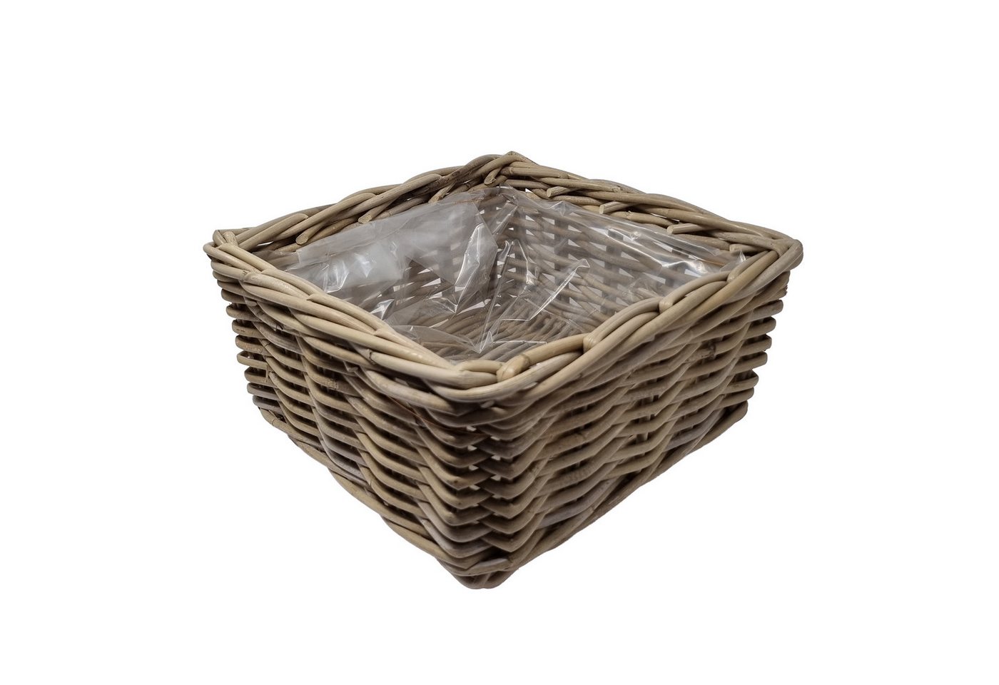 Van der Leeden Pflanzkübel Robuster Korb für Heim & Garten Rattan Grau 30x30x15 cm (1 St) von Van der Leeden