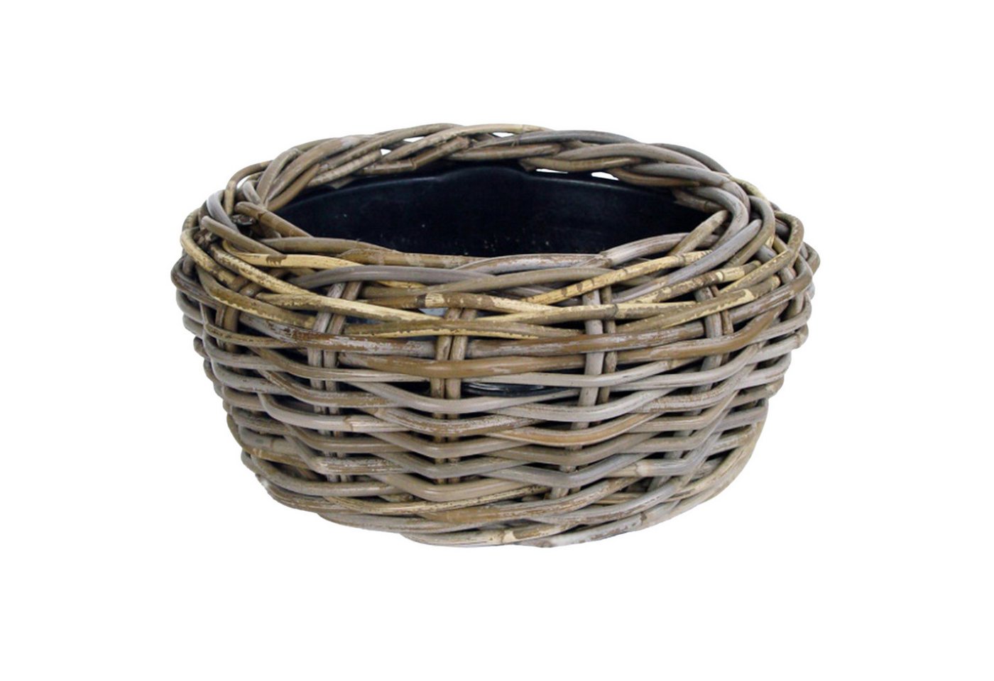 Van der Leeden Pflanzkübel Weidenkorb Pflanzkorb Grau 32cm Höhe 14 Rattan Innen Außen (1 St) von Van der Leeden
