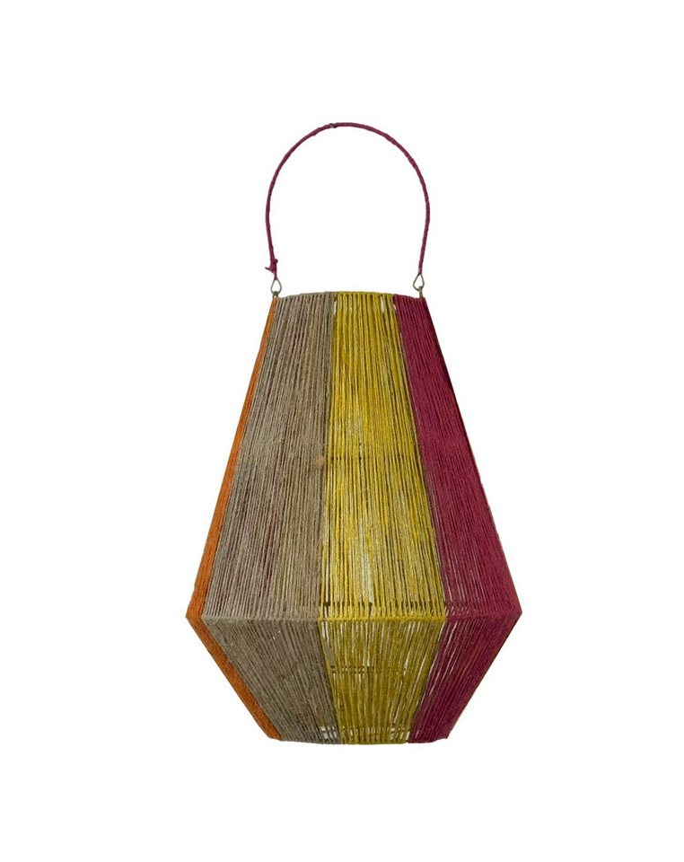 Van der Leeden Windlicht Van der Leeden Laterne BUNT Jute Natur/Gelb/Orange/Fuchsia L, Ø von Van der Leeden