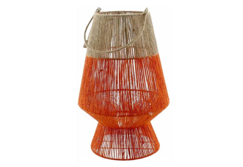 Van der Leeden Windlicht Van der Leeden Laterne ORANGE Jute Natur/Orange, Ø 26cm H 50cm von Van der Leeden