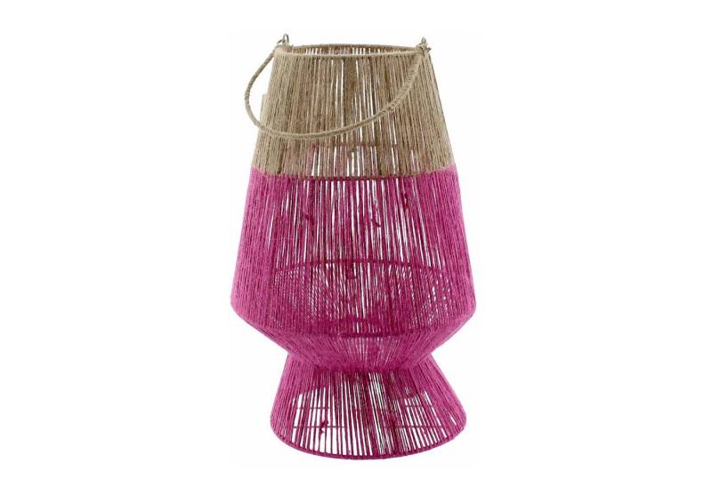 Van der Leeden Windlicht Van der Leeden Laterne PINK Jute Natur/Fuchsia, Ø 26cm H 50cm von Van der Leeden