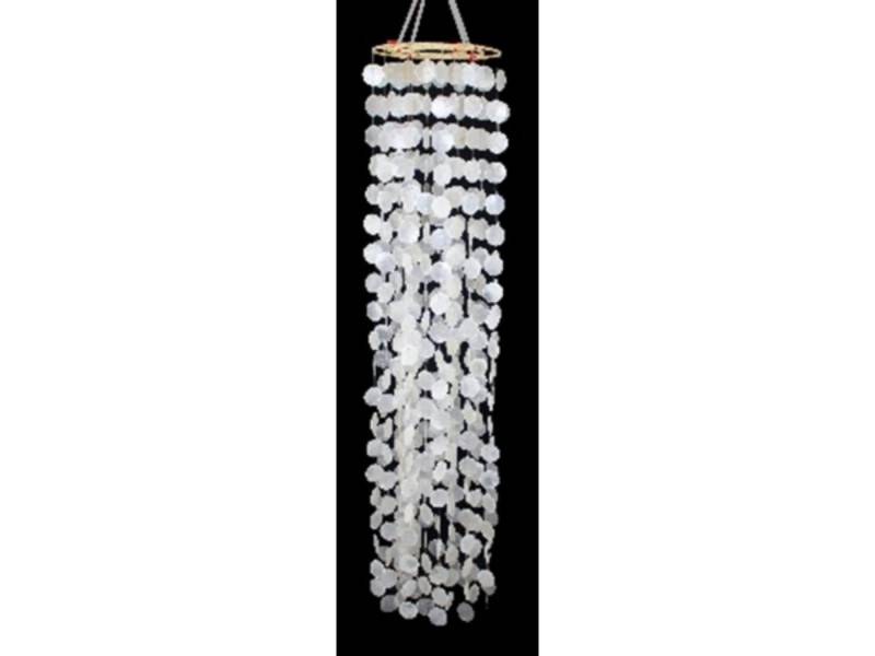 Van der Leeden Windspiel Muschelkette Klangspiel Gehänge 140 cm weiß (1 St), Naturprodukt, echte Muscheln, Klangspiel, Handmade von Van der Leeden