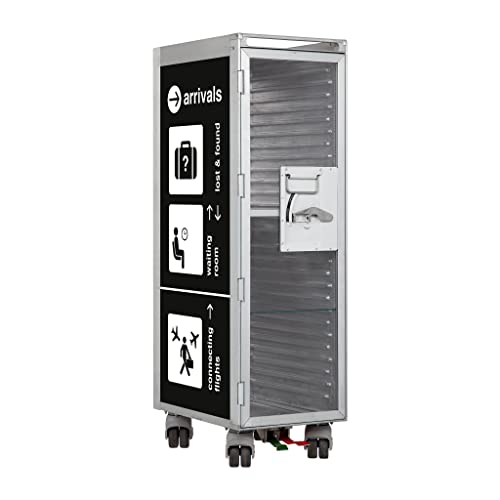 Bartrolley Bon Voyage Schwarz inkl. LED Fachboden, Barbrett & Fachboden aus Glas, Gebrauchter Trolley aus der Luftfahrt - hochwertig restauriert, Flugzeugtrolley Bar, Airline Trolley, Hausbar von VanDeBord