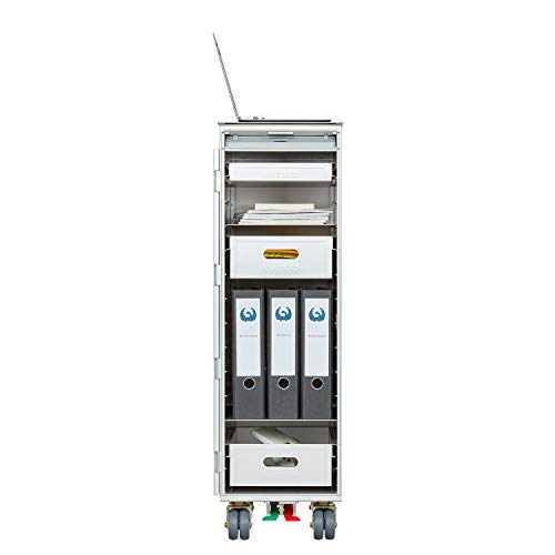 VanDeBord Ausstattungspaket Büro & Homeoffice, Zubehör für Airline Trolleys, Büro-Rollcontainer, Home-Office (Aluminium, KSSU) von VanDeBord