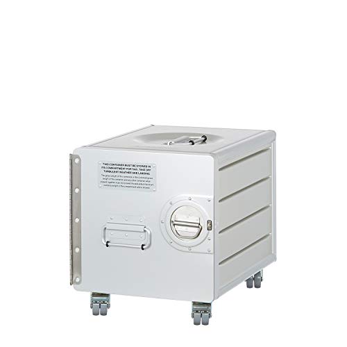 VanDeBord Bord Box M mit Rollen Silber, Kleiner Rollcontainer, original Flugzeugmöbel aus der Luftfahrt von VanDeBord