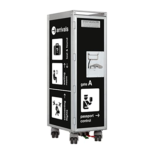 VanDeBord Flugzeugtrolley Bon Voyage Schwarz, Gebrauchtes Original aus der Luftfahrt - ausgemustert und hochwertig restauriert, Flugzeug Servierwagen, Original Airline Trolley von VanDeBord