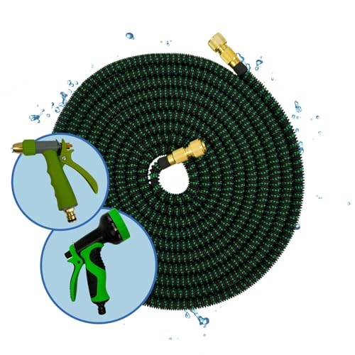 VanFlake Flexi Gartenschlauch 15m ausziehbar – Flexibler Wasserschlauch - Set inkl. 2 Multifunktions-Düsen – platzsparend & knickfest – ideal für Garten, Terrasse & Auto VanFlake Flexi Gartenschlauch 15m ausziehbar – Flexibler Wasserschlauch - Set inkl. 2 Multifunktions-Düsen – platzsparend & knickfest – ideal für Garten, Terrasse & Auto von VanFlake