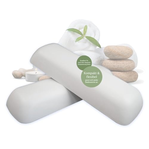 VanFlake Wannenkissen für Badewanne 2er Pack – Ergonomisches Nackenkissen mit starkem Halt für Nacken & Rücken – Hygienisch & Pflegeleicht – Flexibel platzierbar – Ideal für Whirlpool & Entspannung von VanFlake