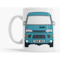 Mitsubishi Delica S2 Camper Van Tasse + Untersetzer Set | Mehrere Farben Personalisierter Teller Geschenkbox Campervan Geschenk von VanLifeAdventure