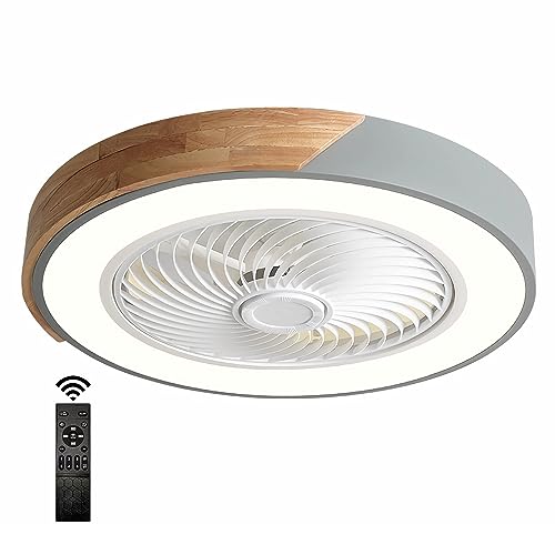 Moderner Deckenventilator mit Licht, Deckenventilator mit Beleuchtung und Fernbedienung, LED Dimmbar, 3-farbig, Rund Hölz Deckenleuchte mit Ventilator für Wohnzimmer Schlafzimmer Innendeckenventilator Moderner Deckenventilator mit Licht, Deckenventilator mit Beleuchtung und Fernbedienung, LED Dimmbar, 3-farbig, Rund Hölz Deckenleuchte mit Ventilator für Wohnzimmer Schlafzimmer Innendeckenventilator von VanMe