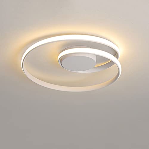 VanMe LED Deckenleuchte 43W Warmweißes Licht 3000K Deckenlampe aus Metall in Weiß, Gang Korridor Lichter, für Kinderzimmer Wohnzimmer Esszimmer Schlafzimmer Badezimmer Flur lampe, Φ45*12cm von VanMe