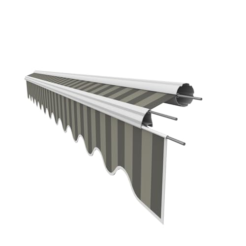 VANA Markisenstoff mit Volant für 3 x 2 m Markisen Ersatzstoff Markisentuch Bespannung Sonnenschutz fertig genäht Maß Tuch 2,82 x 2 m Volant 2,82 x 0,21 m Design SPD090 von Vana Vana Deutschland Gmbh