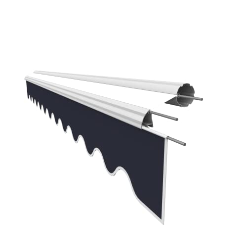 VANA Markisenstoff Volant für 4 m Markise Ersatzstoff Markisentuch Bespannung Sonnenschutz, nur Volant, fertig genäht, Maß 3,83 x 0,21 m, Design SPD004 von Vana Vana Deutschland Gmbh