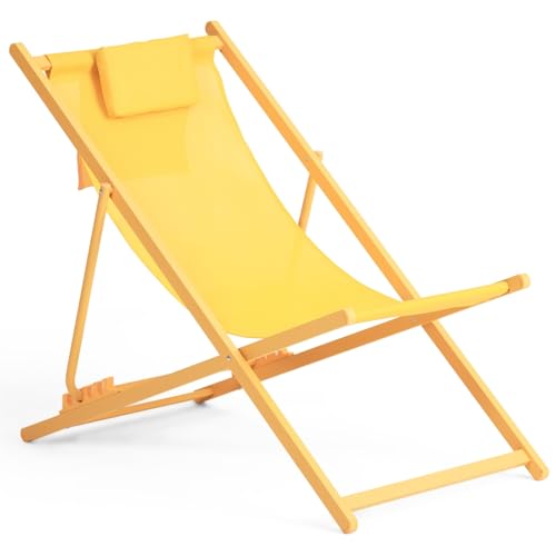 Vanage | Liegestuhl robust & klappbar mit Organizer | Sonnenliege perfekt für Balkon | Beach-Chair für den Garten in versch. Farben | wetterfest & langlebig | Metall-Rahmen von Vanage