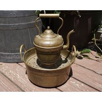 Vintage Messing Wasserkocher Und Wärmer von VanandFransTreasures