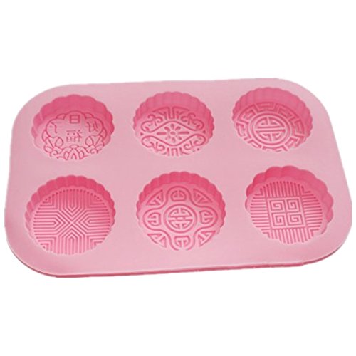 Vancgoods 6 Hohlraum Runde Mooncake-Backen-Form-Muffin-Kuchen-Wanne Silikon-Seifen-Form-Form-Gelee-Plastik-Lehm-Fertigkeit-Kunst-DIY Mold Vancgoods 6 Hohlraum Runde Mooncake-Backen-Form-Muffin-Kuchen-Wanne Silikon-Seifen-Form-Form-Gelee-Plastik-Lehm-Fertigkeit-Kunst-DIY Mold von Vancgoods