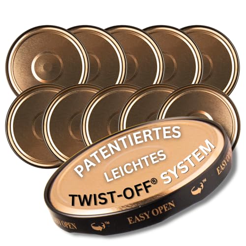 10x Schraubdeckel 82mm für Gläser - Orbit ™ neues Patent, Twist-Off Deckel Set aus Metall, Ersatzdeckel für Einmachgläser, Deckel mit 6 Einrastzähnen für Sturzgläser - wiederverwendbar und Dicht von Vandal