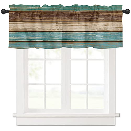 Vandarllin Volant-Vorhänge für Küchenfenster, Retro-Stil, rustikale Holzstruktur, Stangentasche, Volants, Fensterbehandlungen, Blaugrün, Grün, Braun, 137.2 x 45.7 cm, St. Patrick's Day Dekor Vandarllin Volant-Vorhänge für Küchenfenster, Retro-Stil, rustikale Holzstruktur, Stangentasche, Volants, Fensterbehandlungen, Blaugrün, Grün, Braun, 137.2 x 45.7 cm, St. Patrick's Day Dekor von Vandarllin