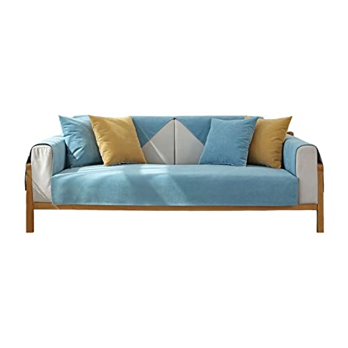 VanderHOME Anti-Rutsch-Sofa Abdeckung 1/2/3/4 Sitzer Wasserdichtes Sofa Abdeckung Elastische Stretch Sofa Abdeckung Für Kinder Haustiere 110 * 210cm-Hellblau-Sitzbezug (Nur 1 Stück) von VanderHOME