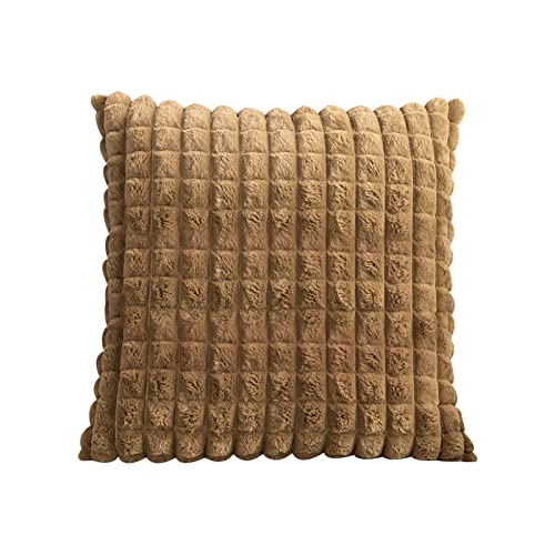 VanderHOME Dekorativ Kurze Wolle Kissenbezüge Weicher Plüsch Kurzer Wollsamt Dekokissenbezuge Luxuriöses Sofakissen Bohemian Europäische Kissenhülle für Sofa Schlafzimmer 45 x 45 cm Coffee von VanderHOME