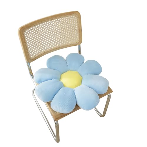 VanderHOME Dekorative Kissen, Blumenkissen, Büro-Sofa-Kissen, Tatami Blumenförmiges Plüsch-Dekor der bequemen Sitzkissen für Kinderzimmer Hause Sofa Dekoration M-Himmelblau von VanderHOME