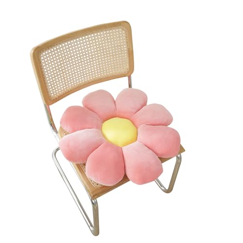 VanderHOME Dekorative Kissen, Blumenkissen, Büro-Sofa-Kissen, Tatami Blumenförmiges Plüsch-Dekor der bequemen Sitzkissen für Kinderzimmer Hause Sofa Dekoration S-Rosa von VanderHOME