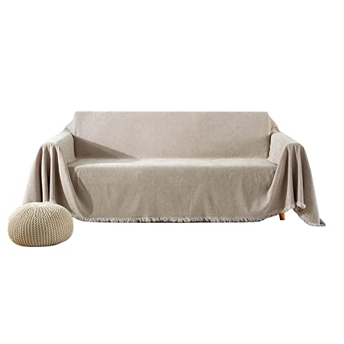 VanderHOME Hochwertige Wohndecke Sofa überwurfdecke Einfarbig Dekorativen Couch Überwurf für Sofa Groß Vielseitig Sofaüberwurf ist Die Erste Wahl für Familie Reisen und Büro 180*280cm Khaki von VanderHOME