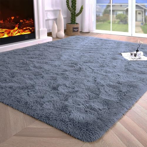 VanderHOME Rechteckig Teppich Weich und Flauschig LangflorModern Teppiche Langer Plüsch-Teppich Dicker Plüschteppich fürs Wohnzimmer Schlafzimmer Teppiche Grau-160 * 230cm von VanderHOME