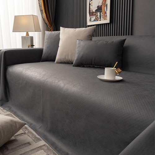 VanderHOME Sofa überzug Möbel Abdeckung für Verschütten Sofabezug Wasserabweisend Antirutsch Sofa Abdeckung Stretch Sofa Protector Sofaüberwurf Schutz vor Haustier Katze Hunde210*230cm-Grau von VanderHOME