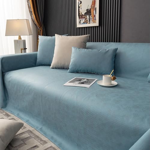 VanderHOME Sofa überzug Möbel Abdeckung für Verschütten Sofabezug Wasserabweisend Antirutsch Sofa Abdeckung Stretch Sofa Protector Sofaüberwurf Schutz vor Haustier Katze Hunde210*230cm-Hellblau von VanderHOME