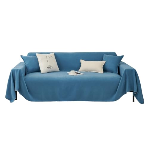 VanderHOME Sofaüberzug Sofa Handtuch Gewebte Überwurf Sofa Home Dekoration All-Season Universal Elastisch Stretch Sofa Protector für Hunde Kinder Katzen Haustiere Abdeckung 180 * 300cm-Blau von VanderHOME