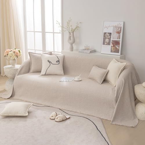 VanderHOME Verdickter Sofabezug, 1/2/3/4 Sitzer Gemischter Hanf Sofa Überzug, L-Shape Sofabezug, Rutschfester Couch Bezug, Geeignet Für Haustiere Und Kinder 180 * 280cm-Milchtee VanderHOME Verdickter Sofabezug, 1/2/3/4 Sitzer Gemischter Hanf Sofa Überzug, L-Shape Sofabezug, Rutschfester Couch Bezug, Geeignet Für Haustiere Und Kinder 180 * 280cm-Milchtee von VanderHOME